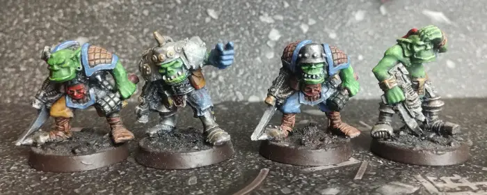 four oldhammer ork boyz